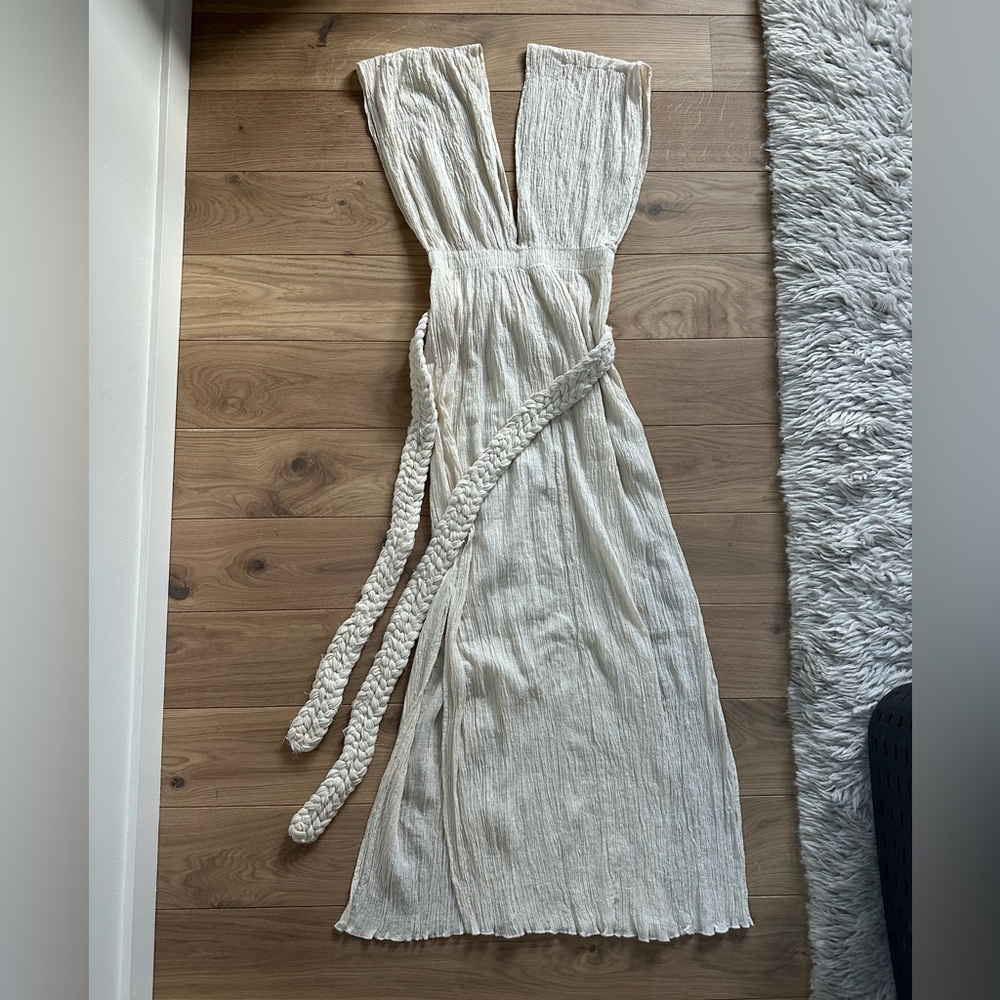 Savannah Morrow the Label Kamala White Deep V Dress